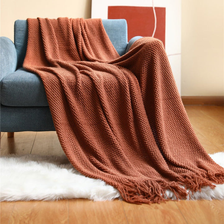Cosycombe™ Scandinavian Knitted Blanket – Soft Throw for Sofa and Bed