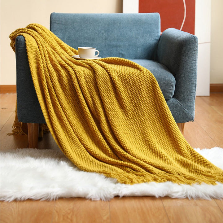 Cosycombe™ Scandinavian Knitted Blanket – Soft Throw for Sofa and Bed