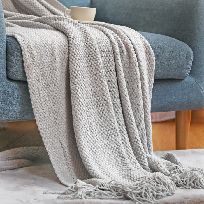 Cosycombe™ Scandinavian Knitted Blanket – Soft Throw for Sofa and Bed