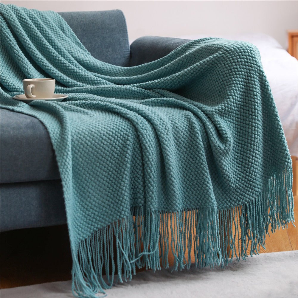 Cosycombe™ Scandinavian Knitted Blanket – Soft Throw for Sofa and Bed
