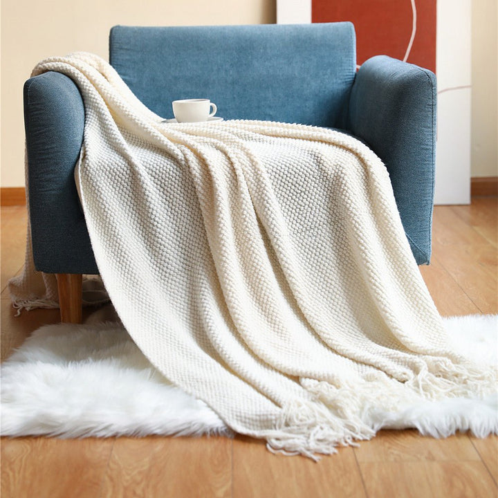 Cosycombe™ Scandinavian Knitted Blanket – Soft Throw for Sofa and Bed
