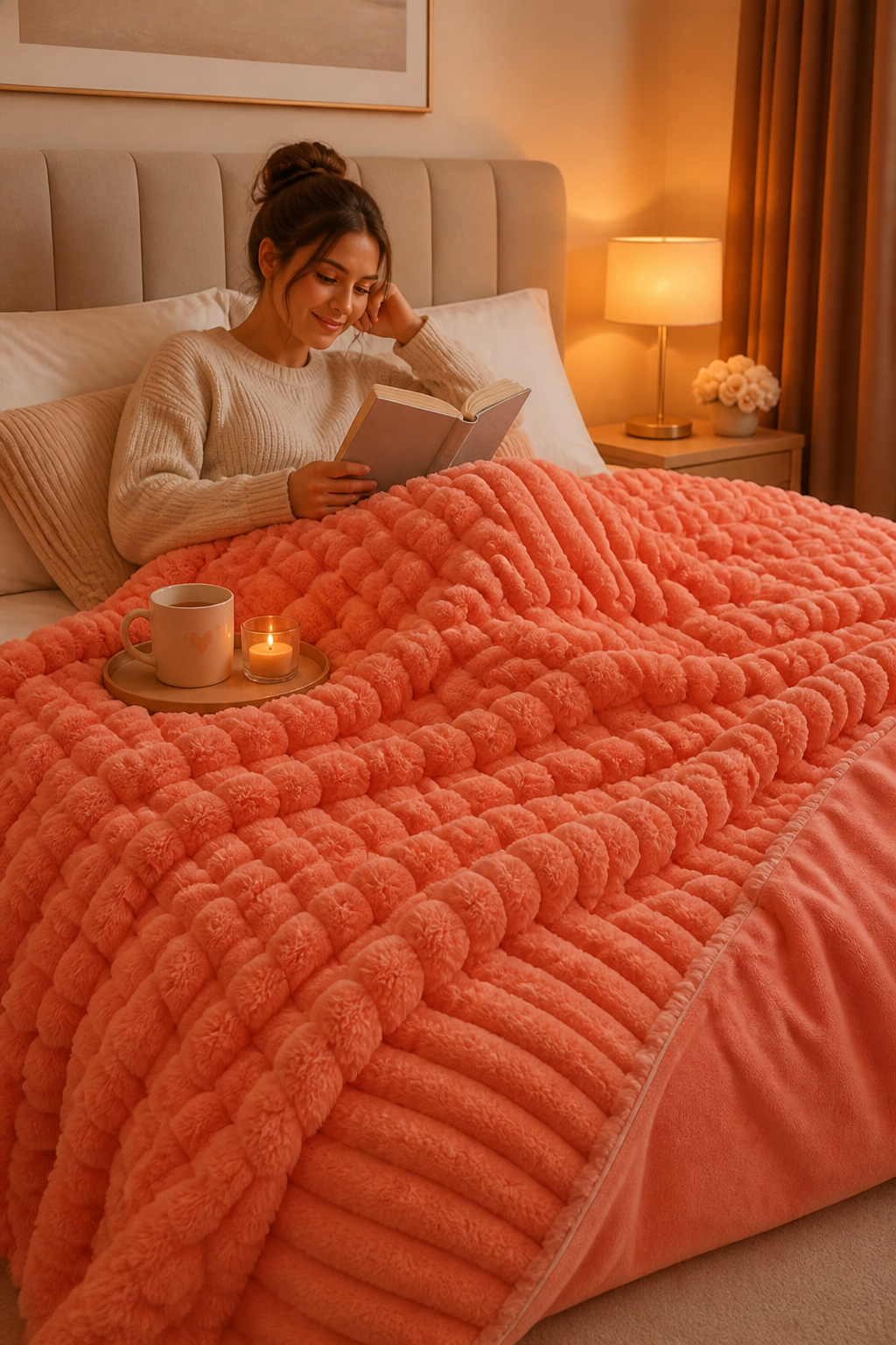 Cosycombe™ Two-Tone Reversible Plush Blanket – Fluffy Plush Meets Silky Velour