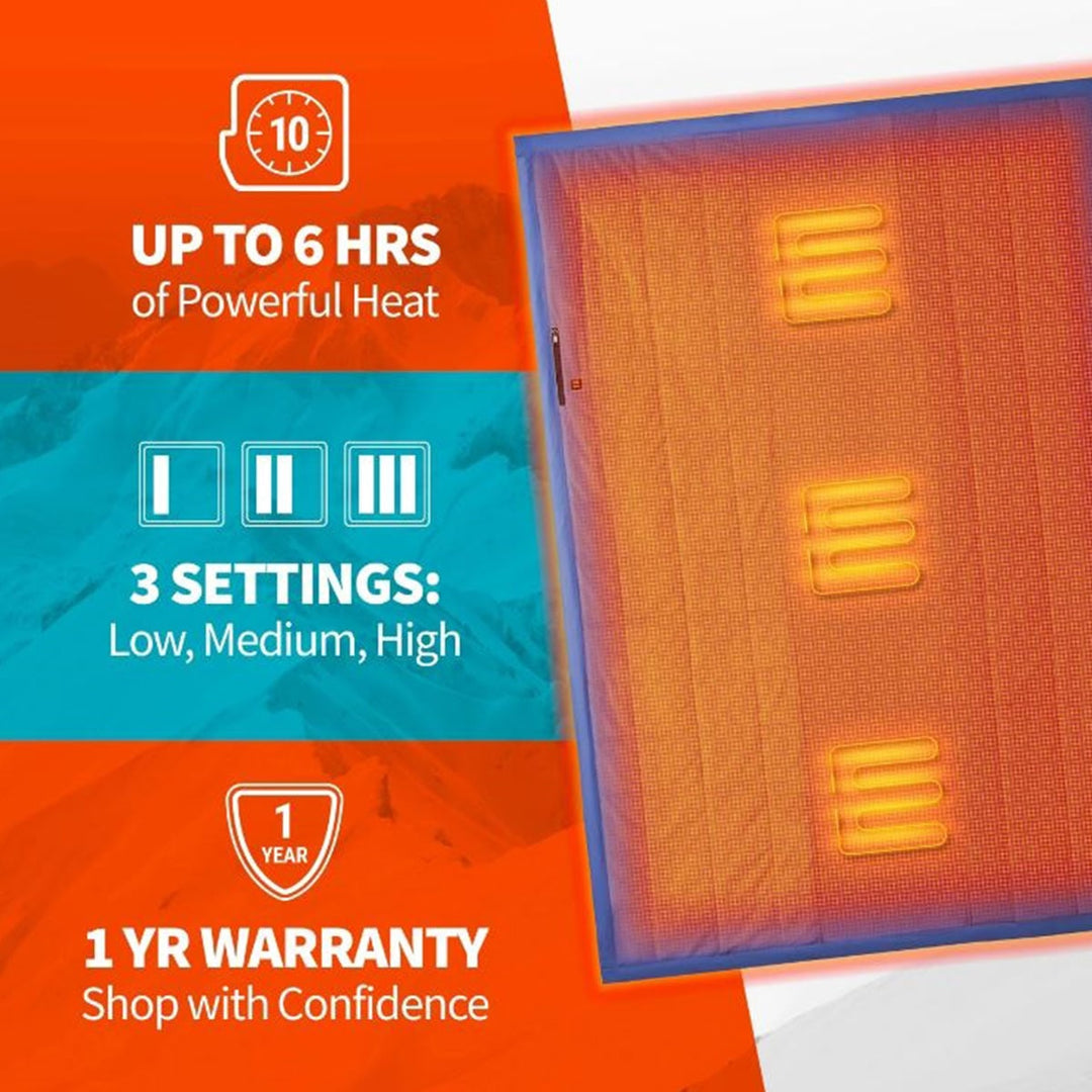 Cosycombe™ Cordless Heated Blanket with Power Bank &amp; 3 Heat Zones