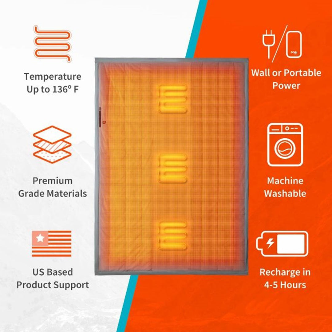 Cosycombe™ Cordless Heated Blanket with Power Bank &amp; 3 Heat Zones