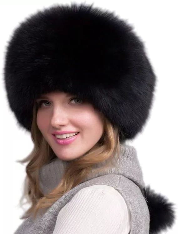 Cosycombe™ Women's Real Fox Fur Hat with Built-In Ear Warmers