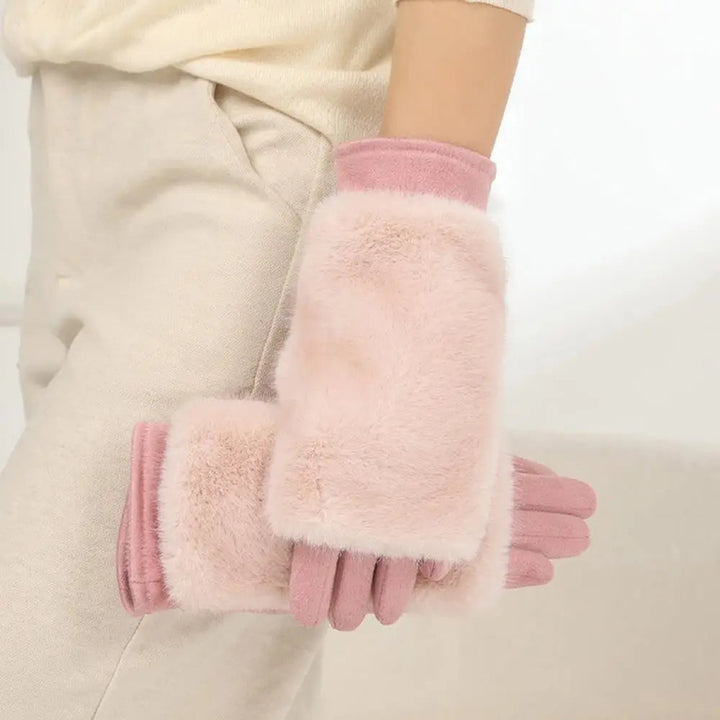 Cosycombe™ Suede Touchscreen Winter Gloves with Soft Fur Trim