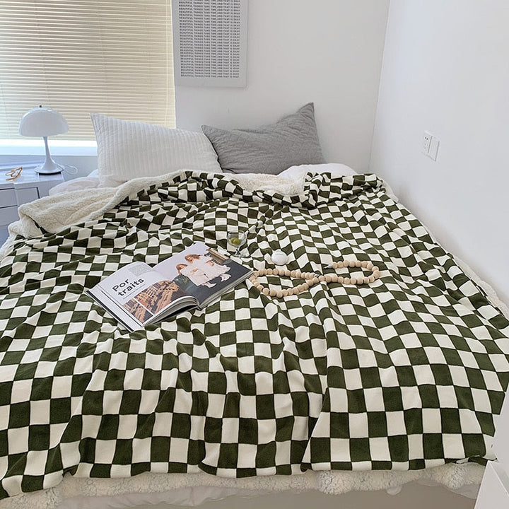 Cosycombe™ Checkerboard Throw Blanket in Thick, Plush Polyester