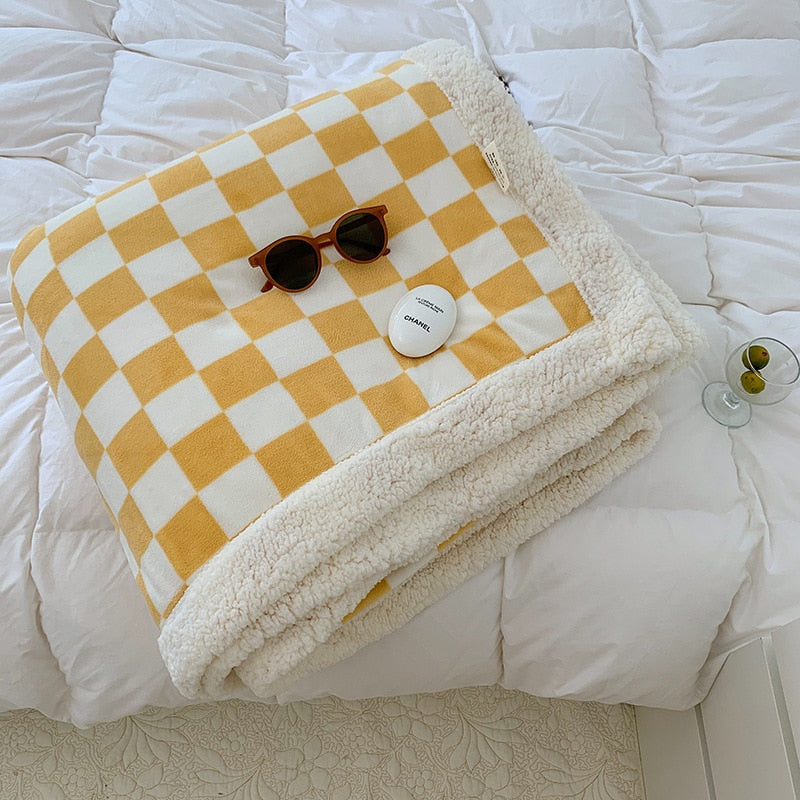 Cosycombe™ Checkerboard Throw Blanket in Thick, Plush Polyester