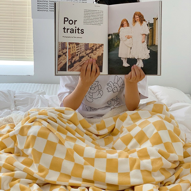 Cosycombe™ Checkerboard Throw Blanket in Thick, Plush Polyester