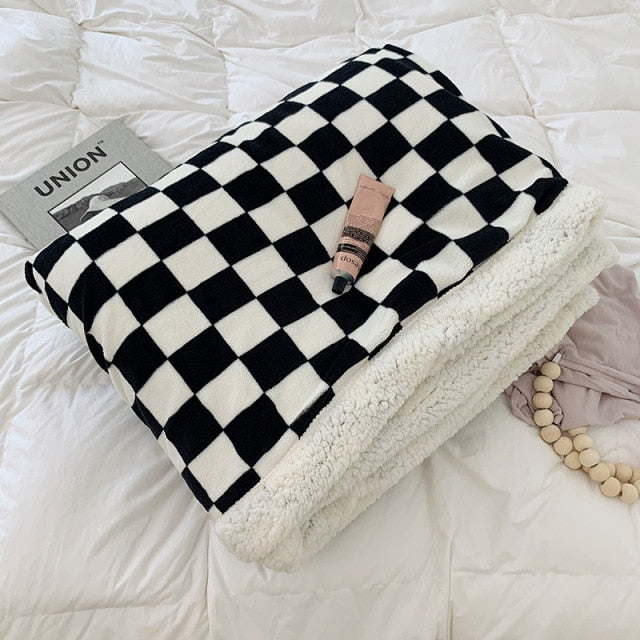 Cosycombe™ Checkerboard Throw Blanket in Thick, Plush Polyester