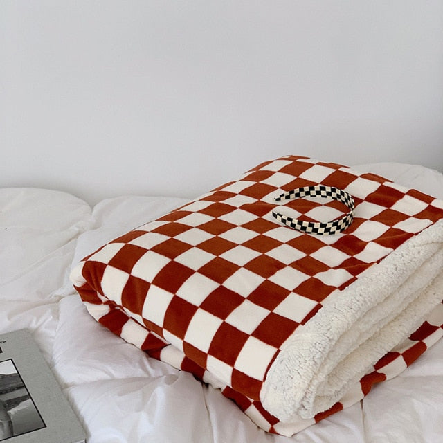 Cosycombe™ Checkerboard Throw Blanket in Thick, Plush Polyester