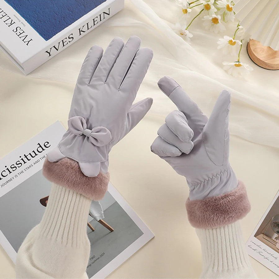Cosycombe™ Elegant Waterproof Touchscreen Gloves with Bow Detail