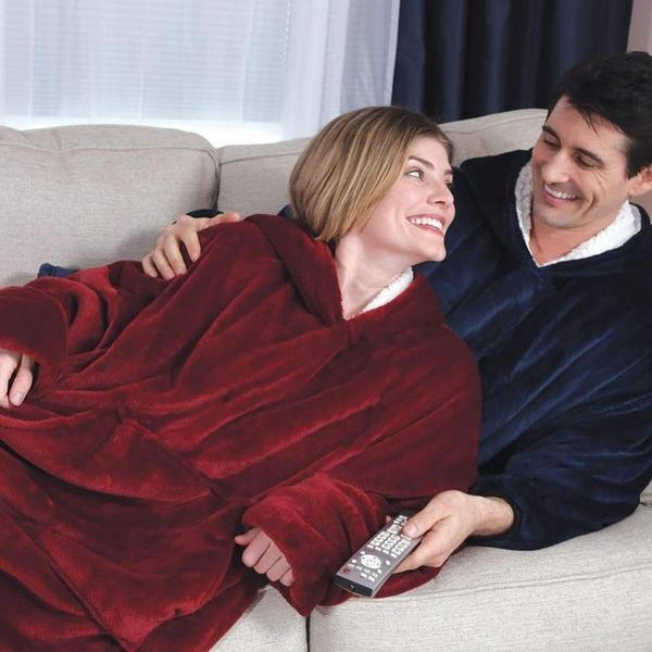Cosycombe™ Fleece-Lined Blanket Jumper with Giant Hood and Front Pocket