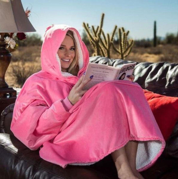 Cosycombe™ Fleece-Lined Blanket Jumper with Giant Hood and Front Pocket