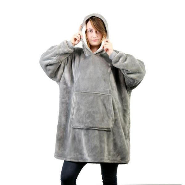 Cosycombe™ Fleece-Lined Blanket Jumper with Giant Hood and Front Pocket