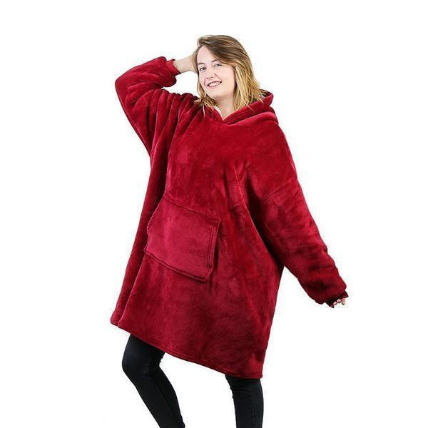 Cosycombe™ Fleece-Lined Blanket Jumper with Giant Hood and Front Pocket