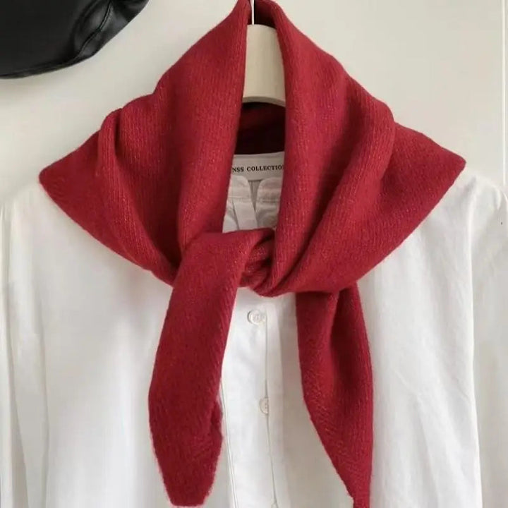 Cosycombe™ Korean-Style Triangle Knitted Scarf – Soft Winter Wrap for Women