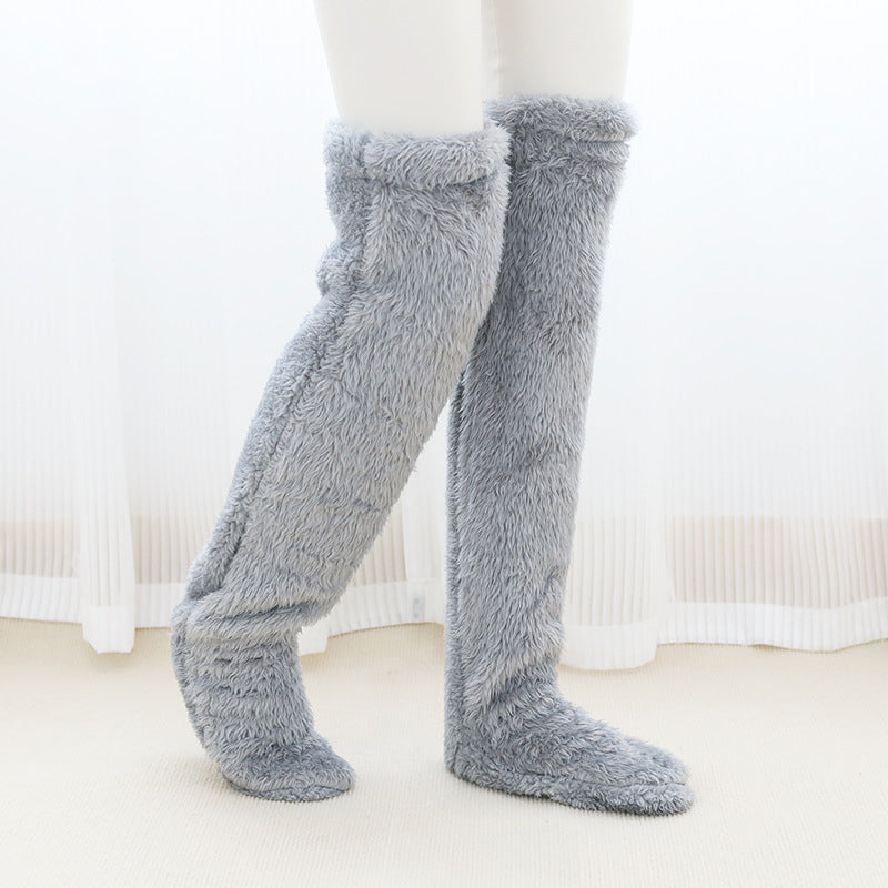 Cosycombe™ Fluffy Knee-High Leg Warmer Socks with Open-Toe Design