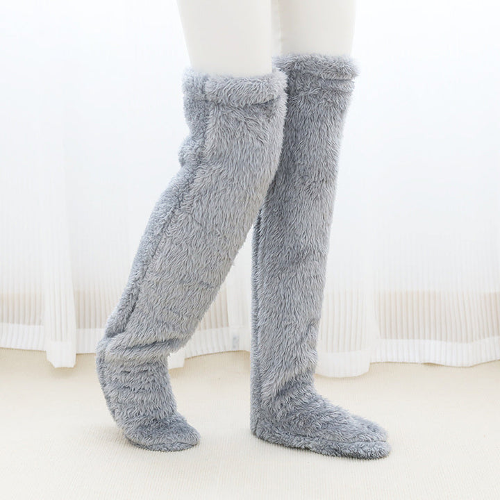 Cosycombe™ Fluffy Knee-High Leg Warmer Socks with Open-Toe Design