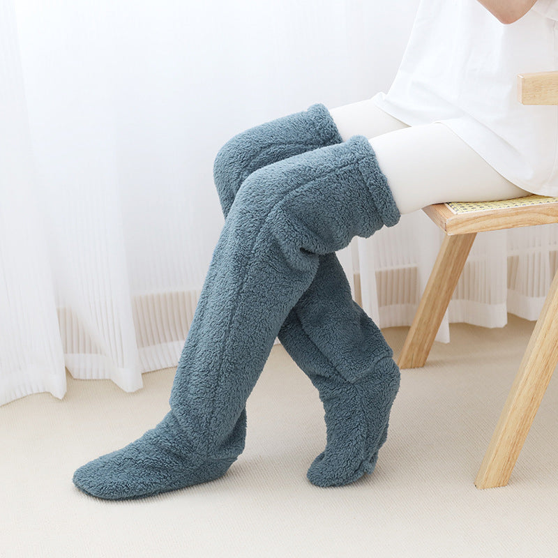 Cosycombe™ Fluffy Knee-High Leg Warmer Socks with Open-Toe Design