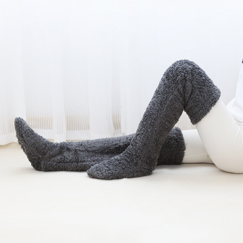 Cosycombe™ Fluffy Knee-High Leg Warmer Socks with Open-Toe Design