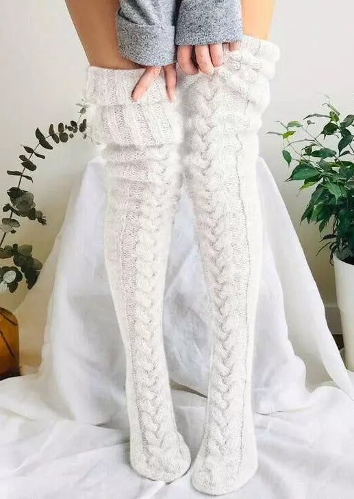 Cosycombe™ Hand-Knitted Over-the-Knee Socks for Boots and Winter