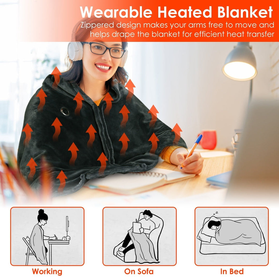 Cosycombe™ Wearable USB Heated Blanket with Front Zip