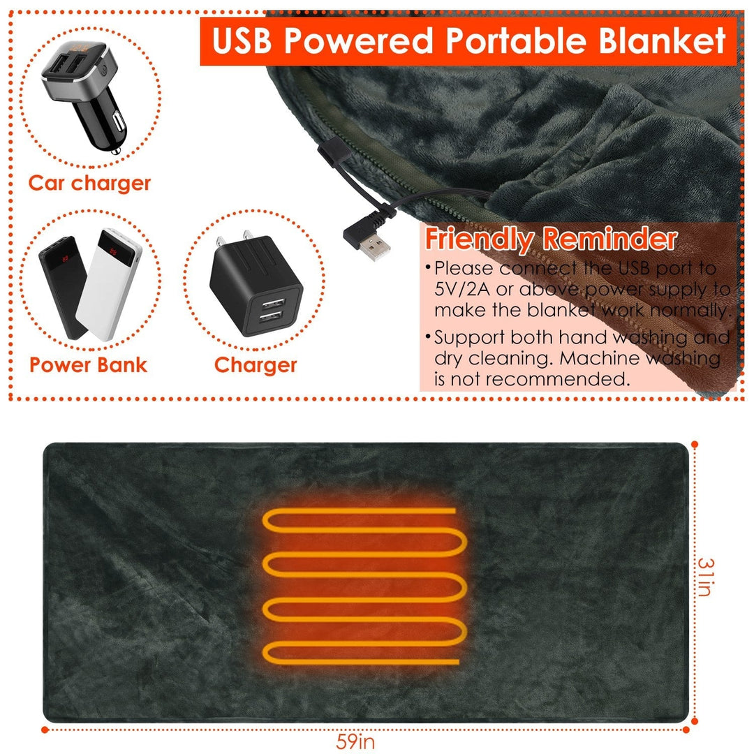Cosycombe™ Wearable USB Heated Blanket with Front Zip