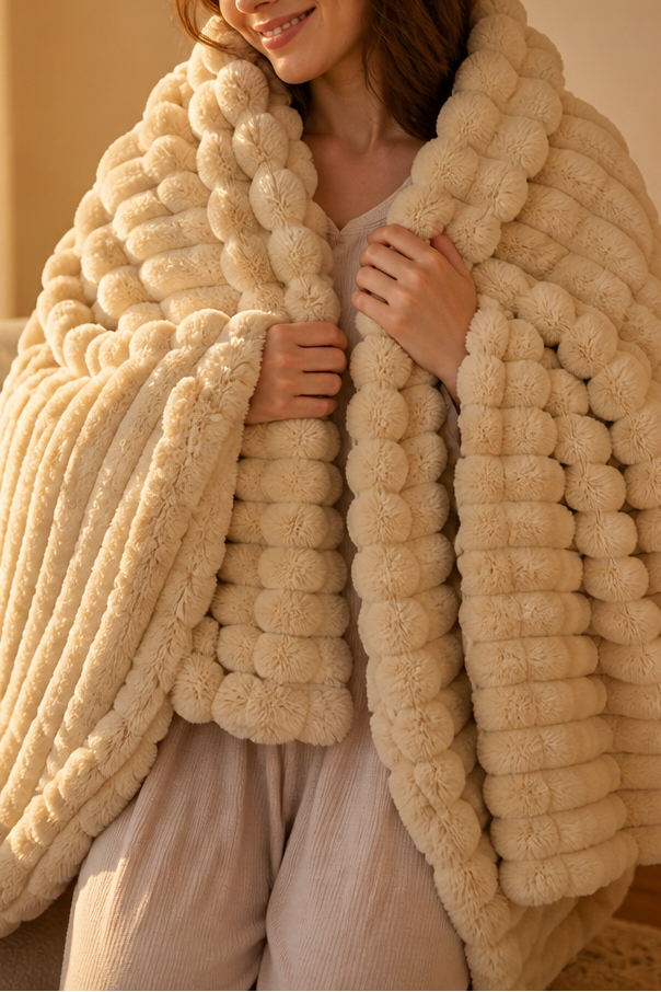 Cosycombe™ Two-Tone Reversible Plush Blanket – Fluffy Plush Meets Silky Velour