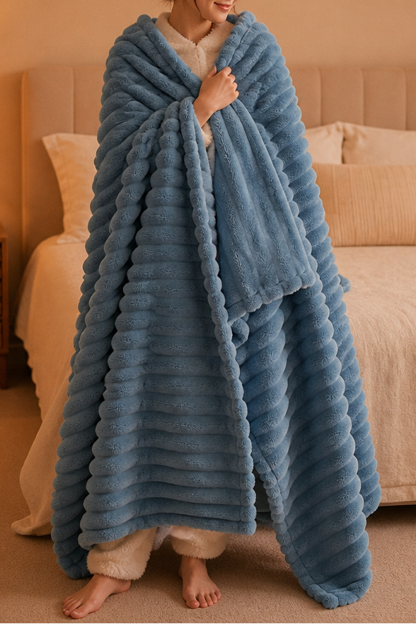 Cosycombe™ Two-Tone Reversible Plush Blanket – Fluffy Plush Meets Silky Velour