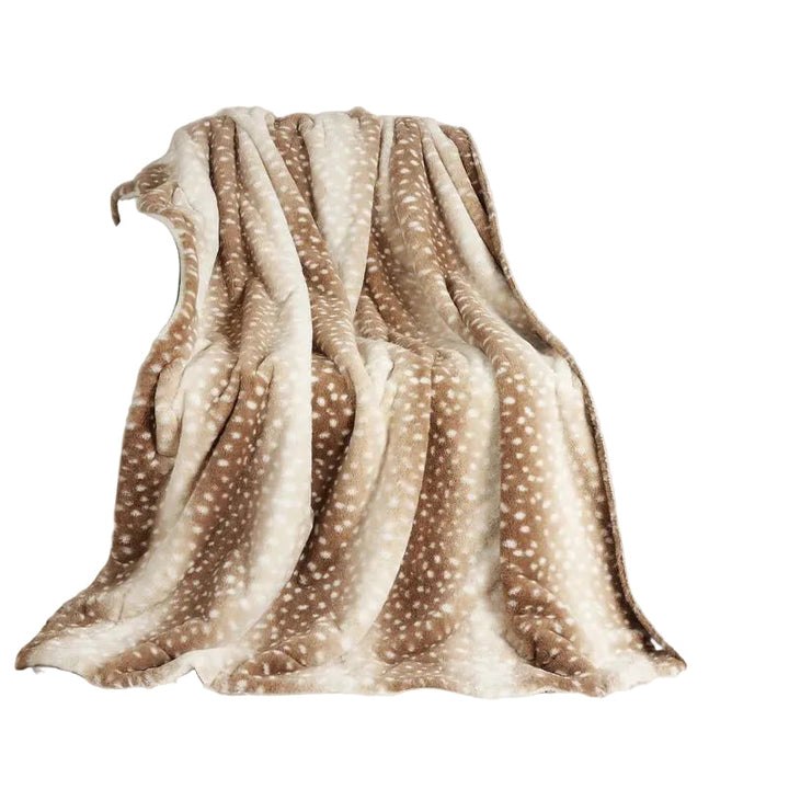 Cosycombe™ Reversible Plush Throw With Deer Motif for Cosy Evenings
