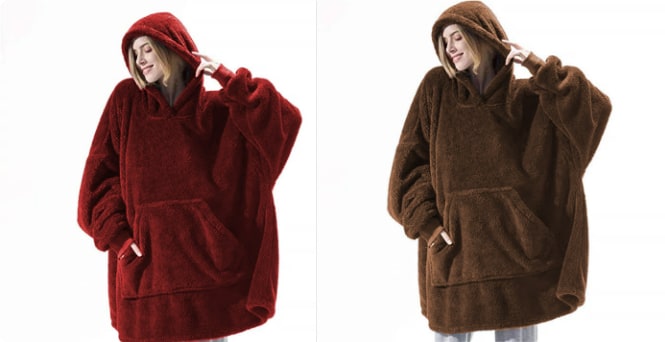 Cosycombe™ Oversized Blanket Hoodie in Double-Sided Plush Fleece