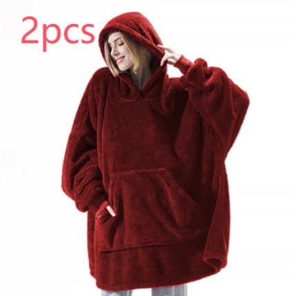 Cosycombe™ Oversized Blanket Hoodie in Double-Sided Plush Fleece