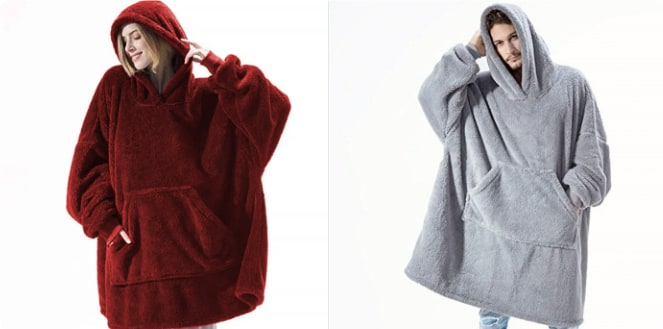 Cosycombe™ Oversized Blanket Hoodie in Double-Sided Plush Fleece