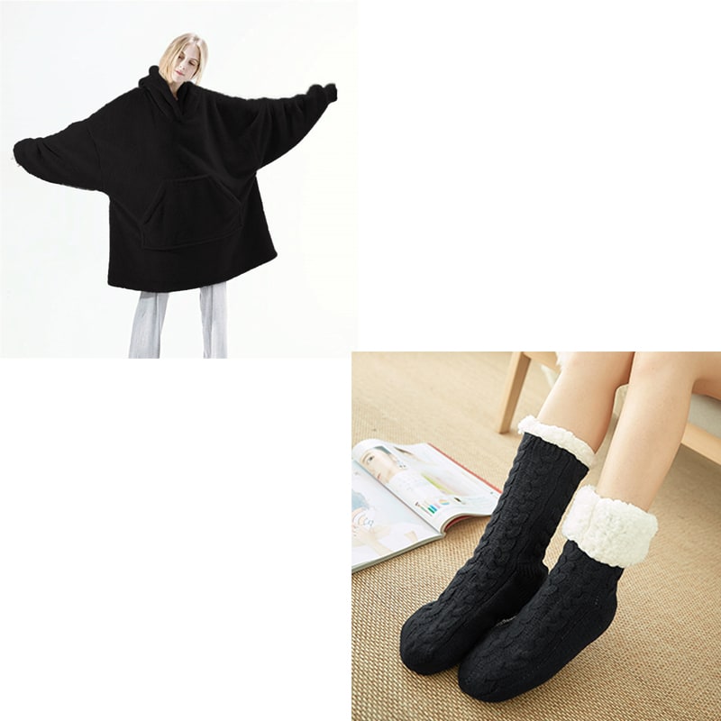Cosycombe™ Oversized Blanket Hoodie in Double-Sided Plush Fleece