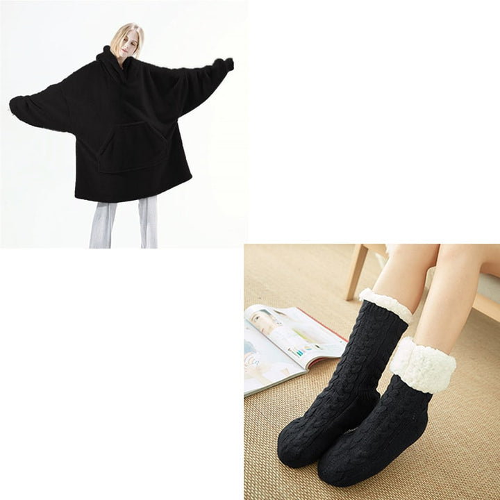 Cosycombe™ Oversized Blanket Hoodie in Double-Sided Plush Fleece