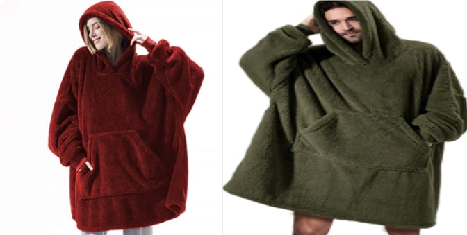 Cosycombe™ Oversized Blanket Hoodie in Double-Sided Plush Fleece