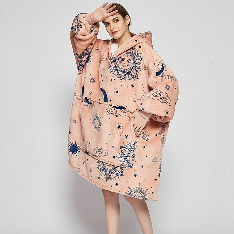 Cosycombe™ Oversized Sherpa-Lined Blanket Hoodie with Kangaroo Pocket