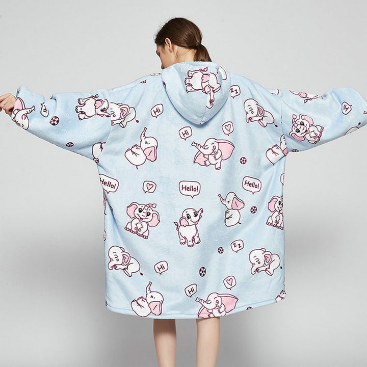 Cosycombe™ Oversized Sherpa-Lined Blanket Hoodie with Kangaroo Pocket