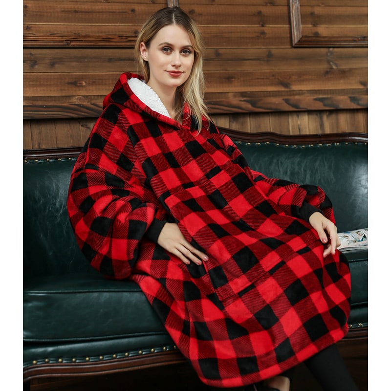 Cosycombe™ Oversized Sherpa-Lined Blanket Hoodie with Kangaroo Pocket