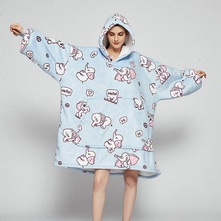 Cosycombe™ Oversized Sherpa-Lined Blanket Hoodie with Kangaroo Pocket