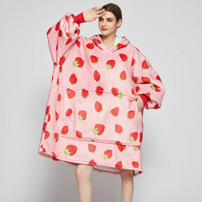 Cosycombe™ Oversized Sherpa-Lined Blanket Hoodie with Kangaroo Pocket