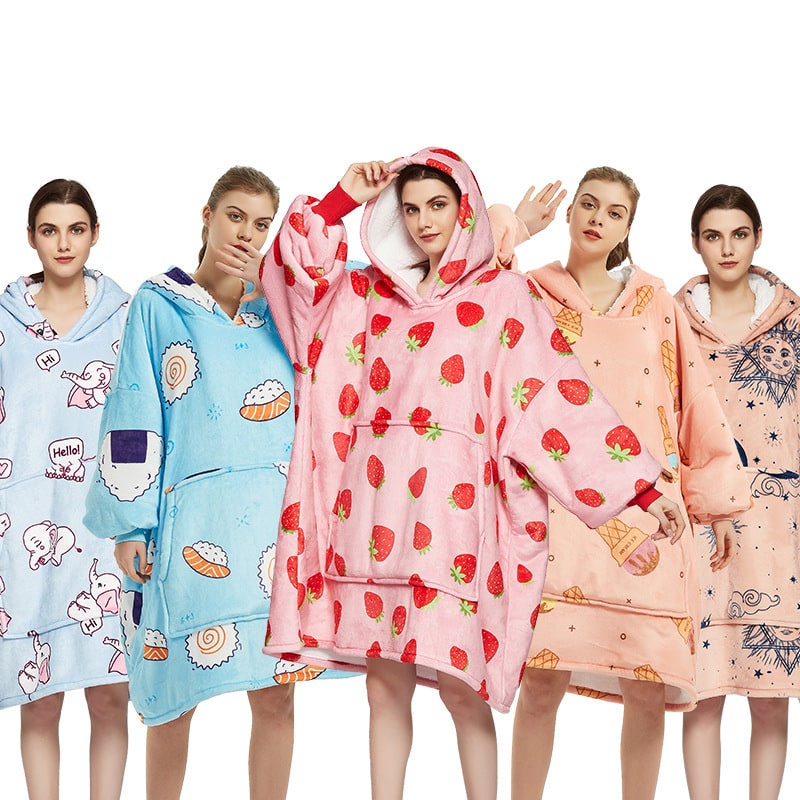 Cosycombe™ Oversized Sherpa-Lined Blanket Hoodie with Kangaroo Pocket