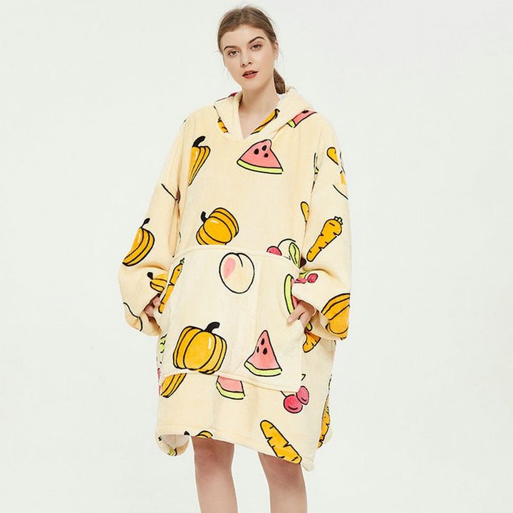Cosycombe™ Oversized Sherpa-Lined Blanket Hoodie with Kangaroo Pocket