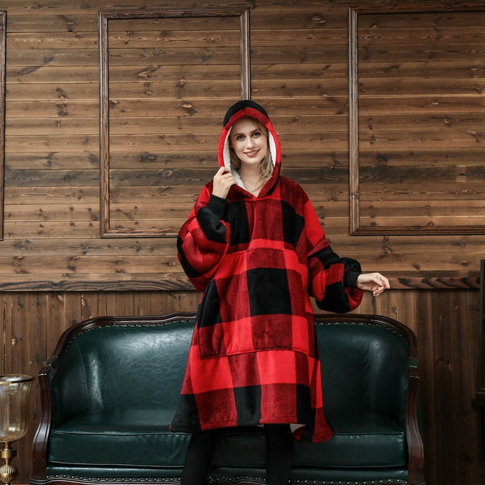 Cosycombe™ Oversized Sherpa-Lined Blanket Hoodie with Kangaroo Pocket