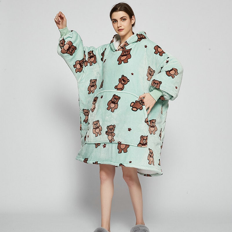 Cosycombe™ Oversized Sherpa-Lined Blanket Hoodie with Kangaroo Pocket