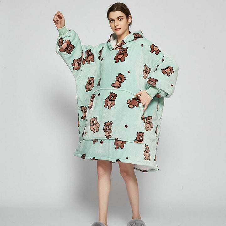 Cosycombe™ Oversized Sherpa-Lined Blanket Hoodie with Kangaroo Pocket