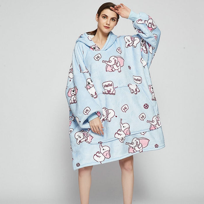 Cosycombe™ Oversized Sherpa-Lined Blanket Hoodie with Kangaroo Pocket