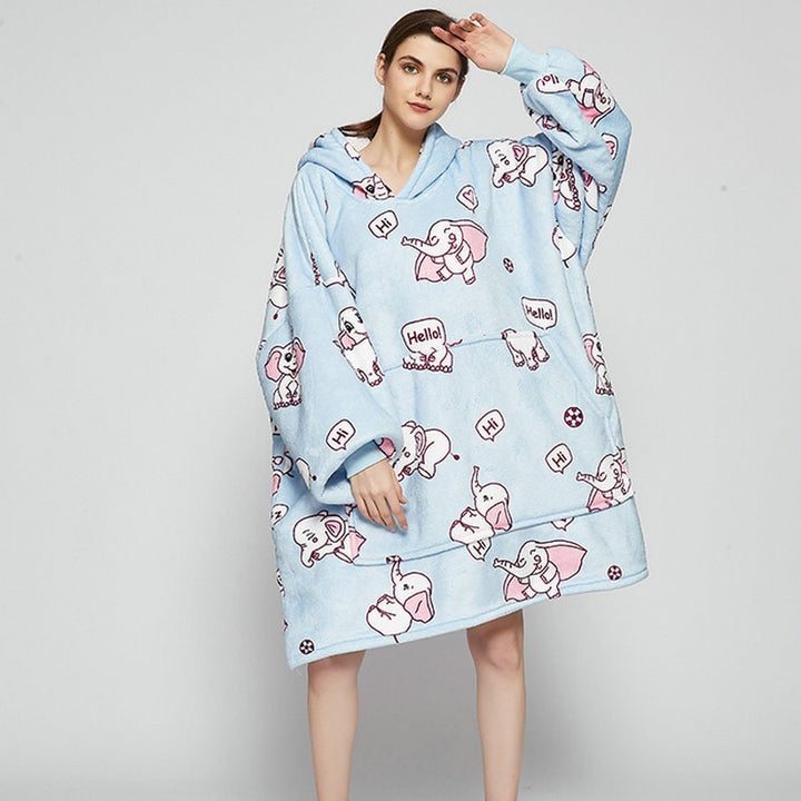 Cosycombe™ Oversized Sherpa-Lined Blanket Hoodie with Kangaroo Pocket