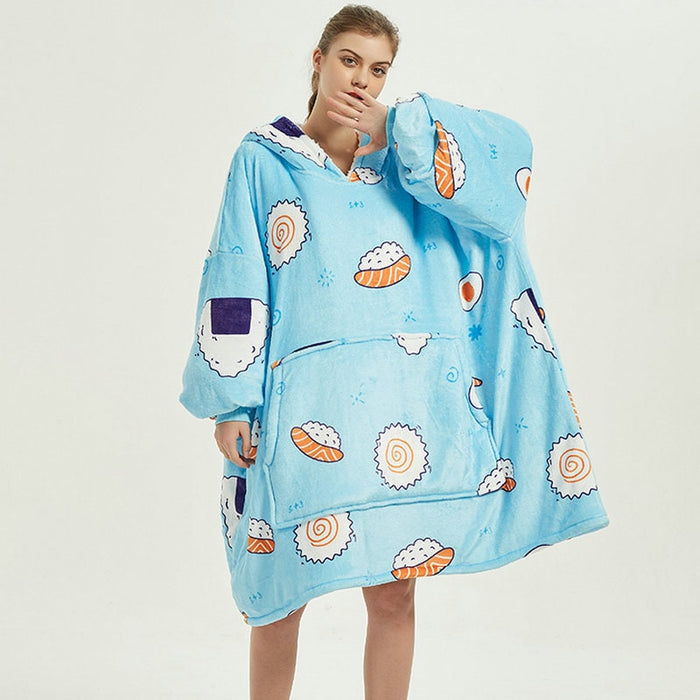 Cosycombe™ Oversized Sherpa-Lined Blanket Hoodie with Kangaroo Pocket